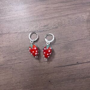 Strawberry Charm Earrings Handmade by Me
